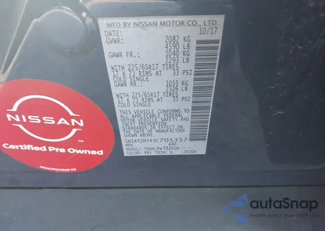 2018 Nissan Rogue S z USA, uszkodzony, nr VIN 5N1AT2MT4JC705357